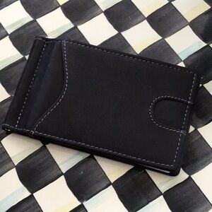 ROUGE NEW Black Leather Money Clip Wallet